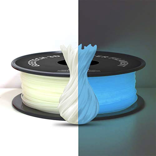 Filamento PLA 1,75 mm Blu Chiaro Glow In the Dark, Fluorescenza Blu In Assenza di luce, GEEETECH Stampante 3D Filamento PLA 1 kg bobina