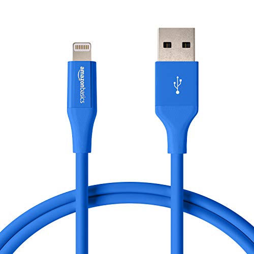 AmazonBasics - Cavo compatibile da USB A a Lightning - Certificato Apple MFi - 0,9 m - Confezione da 1, Blu