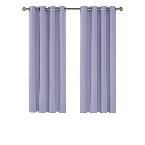 Deconovo Tende Oscuranti Termiche Isolanti Moderne Tende Coprente Tinta Unita con Occhielli per Cameretta Bambini 140x180 CM Violetto Chiaro 2 Pannelli