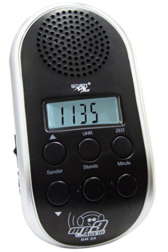 Point BR 24 - Radio per bicicletta con tuner PLL e collegamento MP3, colore: Argento/ Nero
