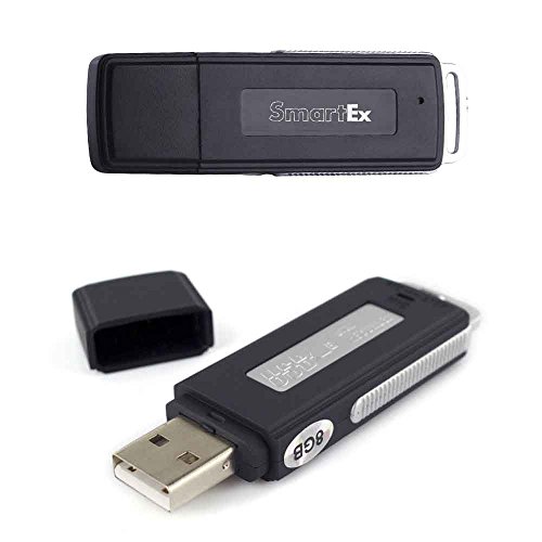 SMARTEX | Mini Registratore Vocale 8GB / 150 ore USB Audio - microfono Spia - Cimice - Voice Recorder Pendrive USB 2 in 1