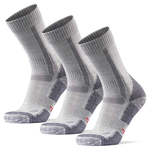 DANISH ENDURANCE Calze Escursionismo in Lana Merino 3 Paia (Grigio Chiaro, EU 35-38)