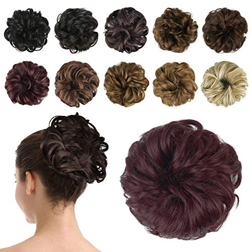 BARSDAR Messy Bun Capelli Ricci Posticci per Donna Chignon Posticci Updo Estensione Coda di Cavallo Extension per Chignon