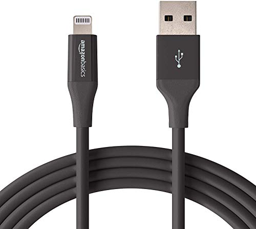 AmazonBasics - Cavo compatibile da USB A a Lightning - Certificato Apple MFi - 10 cm - Confezione da 1, Nero
