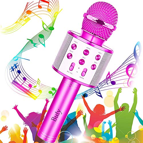 Microfono Karaoke, Buty 4 IN 1 Wireless Karaoke Portatile con Altoparlante, Cantare Player Microfono Bluetooth Bambini per KTV Home Party Singing, Compatibile con Android iOS PC Smartphone