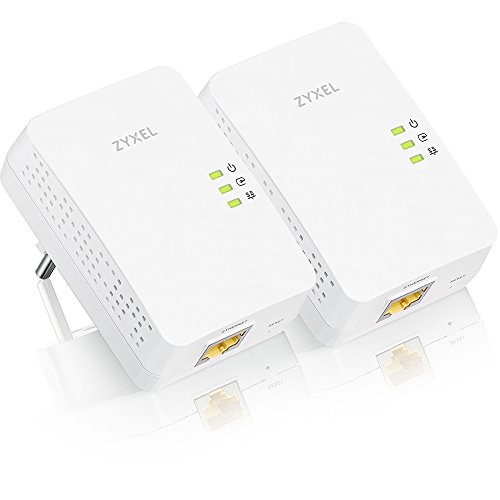 Zyxel 1300Mbps Pass-Thru Powerline Adapter Gigabit Ethernet 2-Pack [PLA5405v2]
