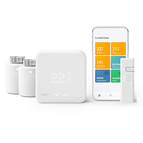 tado° Termostato Intelligente, Kit di base V3+ con Due Teste Termostatiche Intelligenti per Controllo Multi-Stanza, Installazione Fai da Te, Progettato in Germania