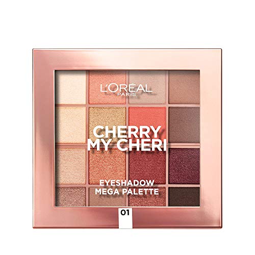L'Oréal Paris Palette Ombretti 16 Colori, Tonalità Neutri e Caldi, Cherry My Cheri, Colori Pigmentati e Risultato Nude