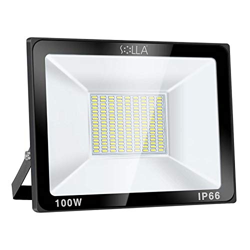 SOLLA Faretto a LED da 100W, IP66 Resistente all'acqua LED esterno, Bianco Caldo 3000K, 8000LM