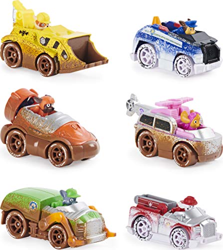 PAW Patrol True Metal Off-Road - Confezione regalo da 6 veicoli infangati, da collezione, in metallo pressofuso, scala 1:55