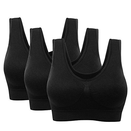 iMixCity 3/6 Pezzi Seamless Wireless Sports Bra Yoga Tops with Removable Pads per Fitness Corsa Running Yoga Palestra Tempo Libero