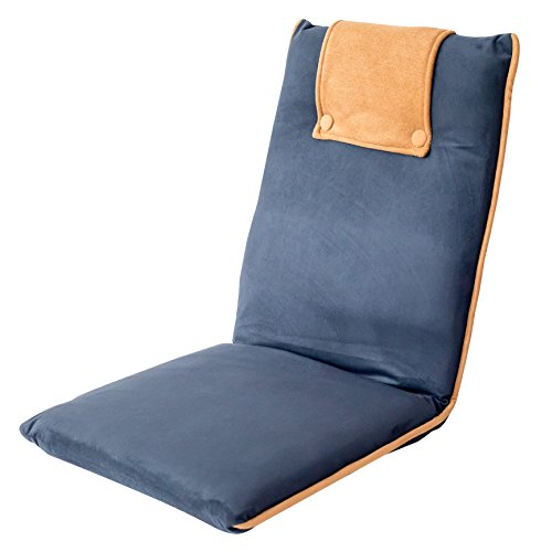 bonVIVO EASY II Sedia Pieghevole da Pavimento Utilizzabile Come Comoda Alternativa a Cuscino da Meditazione. Sedia Portatile da Pavimento / Sedia da Yoga / Meditation Chair Imbottita Dal Design Elegante – Blu