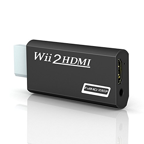 Convertitore Da Wii A HDMI,GANA Adattatore da Wii a HDMI Video di uscita 1080p / 720p Jack da 3,5 mm Audio (Nero)