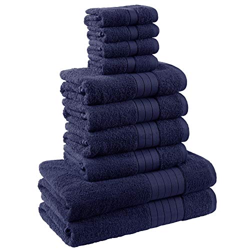 Brentfords - Set di 10 asciugamani da bagno, 100% cotone premium 500 g/m², Giallo ocra