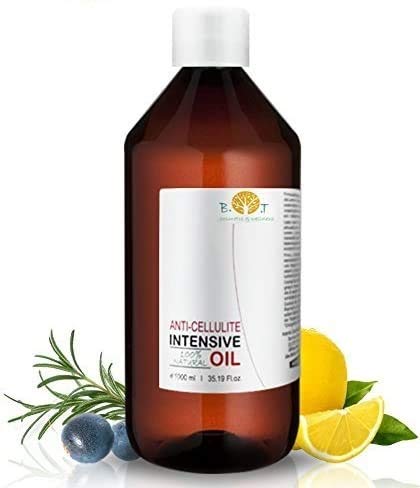 Olio Intensivo Anti cellulite Dimagrante 100% Naturale con Oli essenziali di limone, rosmarino, cannella, basilico e ginepro 500 ml - Penetra 6 volte più in profondità
