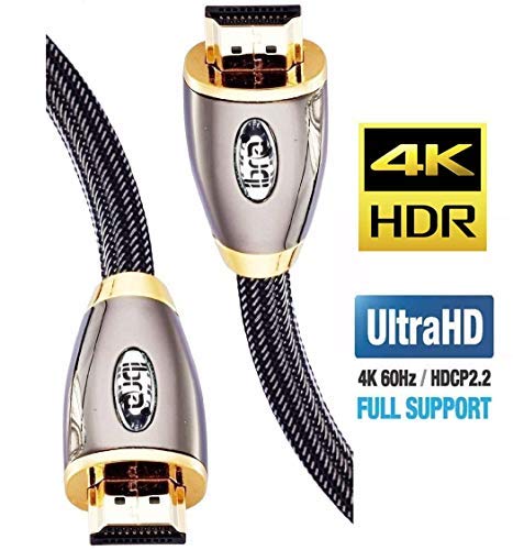 IBRA Cavo HDMI 4K Ultra HD 1M - Ethernet ad Alta Velocità Cavo 2.0b 18 Gbps 4K@60Hz UHD 2160p - PRO GOLD RED