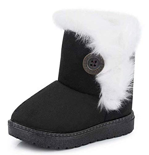 Gaatpot Stivali da Neve Ragazzi Ragazze Scarpe Stivaletti Invernali con Imbottitura Calda Unisex – Bambini Nero 26 EU = 27 CN