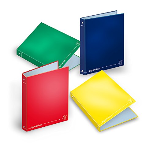 Pigna Colours, Raccoglitore Cartonato ad Anelli, formato A4, 27 x 32 cm, Pacco da 5 Pezzi