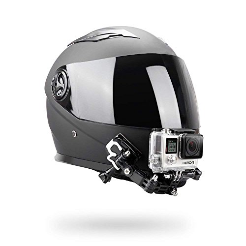 O RLY - Kit di montaggio per casco da casco, montaggio frontale laterale, orientabile, montaggio piatto curvo adesivo per GoPro Hero 3 4 5 6 7Black 8 Cam Action Camera Accessori