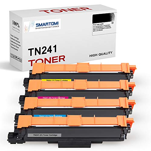 SMARTOMI 4PK TN241 TN245 Compatible KCMY Toner Cartridges Brother TN241 TN245 for used with Brother Color Printer DCP9020CDW HL3140 CW DCP9015CDW HL3150 CDW MFC9340CDW HL3170 CDW MFC9330CDW MFC9130CW