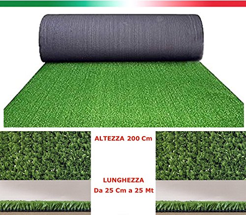 Prato sintetico 7mm manto erboso finta erba giardino tappeto Largo 2Mt al metro