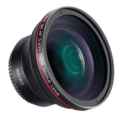 Neewer, obiettivo 58 mm con grandangolo e zoom 0,43X per messa a fuoco nitida, per Canon EOS Rebel 700D 650D 600D 550D 500D 450D 400D 350D 100D (T5i T4i T3i T2i T1i XSi XTi XT Sl1) e fotocamere DSLR