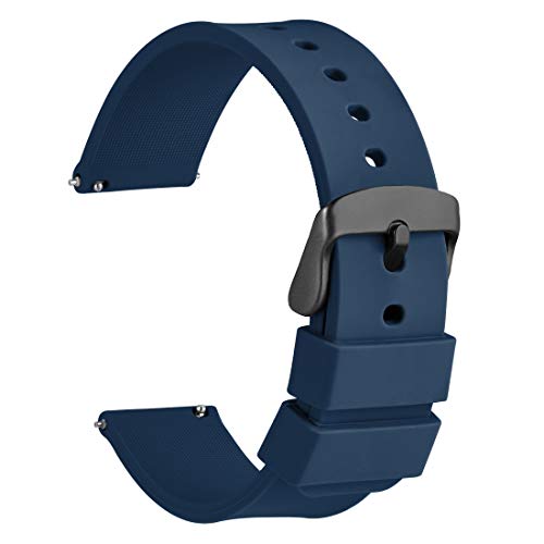 WOCCI 24mm Orologi Cinturino in Silicone con Fibbia Nera per Uomo Donna, Blu Scuro
