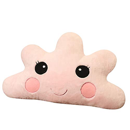 Ml - Cuscino morbido in peluche sottile, a forma di nuvole, speciale per bambini, 50 x 30 occhiello aperto (rosa)