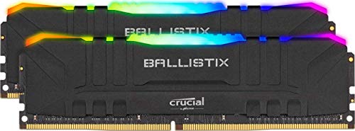 Crucial Ballistix BL2K8G36C16U4BL RGB, 3600 MHz, DDR4, DRAM, Memoria Gaming Kit per Computer Fissi, 16GB (8GBx2), CL16, Nero