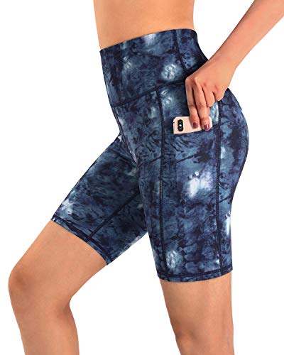 Promover Pantaloni da Yoga Donna Alta Vita con da Corsa Allenamento Pantaloncini da a 4 Vie con Controllo Pancia Yoga Pantaloni Corti con Tasche Laterali