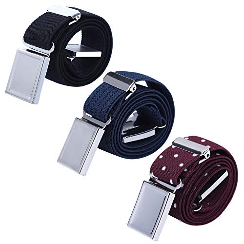 Cintura magnetica elastica per bambini - Ragazzi con cinturini elasticizzati regolabili Ragazze Cinture per bambini di AWAYTR (Punti vino rosso e bianco/punti blu scuro/blu scuro e punti bianchi)