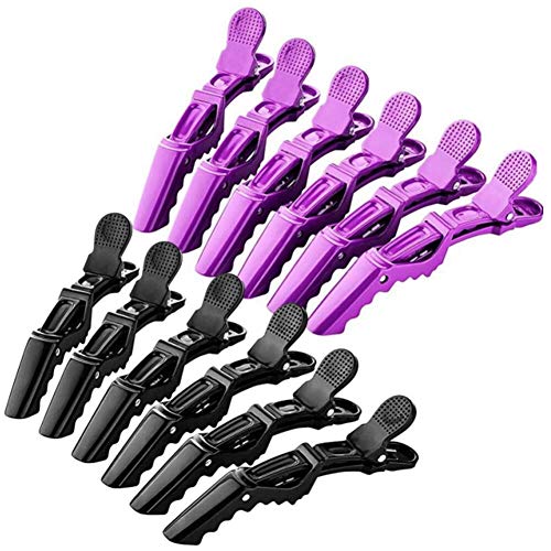 SaponinTree 12 Pezzi Alligator Fermagli per Capelli, Accessori Parrucchiere Fermagli di Plastica Antiscivolo Coccodrillo Clip Pinze per Capelli Professionali per Parrucchiere Sezionamento