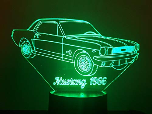 Disegno compatibile FORD Mustang 1966, lampada da salotto 3D