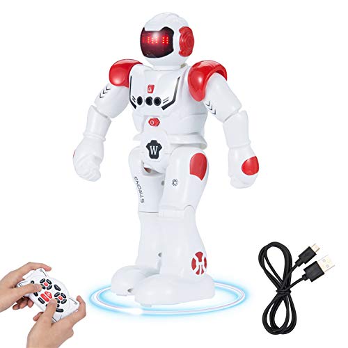 SUNNOW Robot Giocattolo per Bambini Programmazione Intelligente Telecomandato Robot Interattivo Gesti Control Ricaricabile Multifunzionale Robot, Migliore Regalo per i Bambini (Rosso)