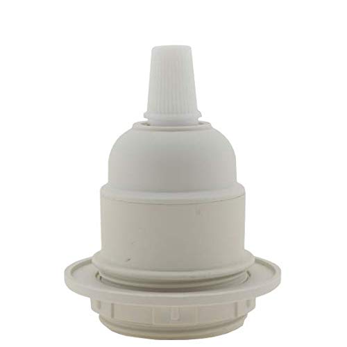 Art deco Emporium lhe27-rp0-wht Edison Screw (E27) portalampada in bianco per lampada o ciondolo uso fornito con paralume anello e Flex grip