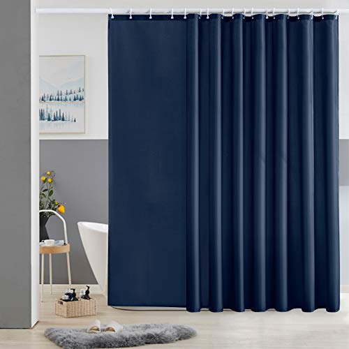 Furlinic Tenda Doccia Antimuffa Tessuto Poliestere Grande Tende Doccia Impermeabile Lavabile Blu Navy Tenda Vasca da Bagno con 18 Ganci 275x180cm.