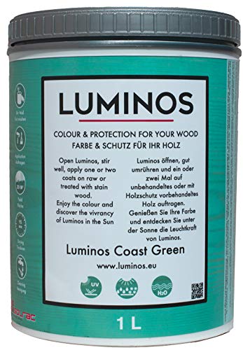 Luminos LUM1118 COAST GREEN Impregnante e finitura protettiva per legno (1L, Verde Costa)
