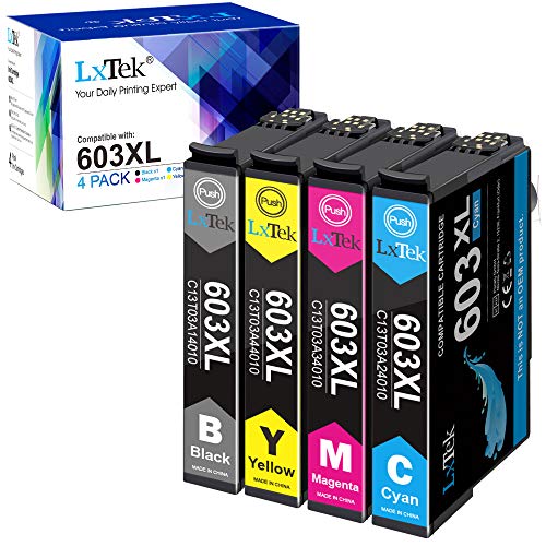 4 LxTek 603XL Compatibili per Epson 603 XL Cartucce d'inchiostro per Epson Expression Home XP-3100 XP-4100 XP-2100 XP-2105 XP-3105 XP-4105 WF-2850 WF-2835 WF-2830 WF-2810