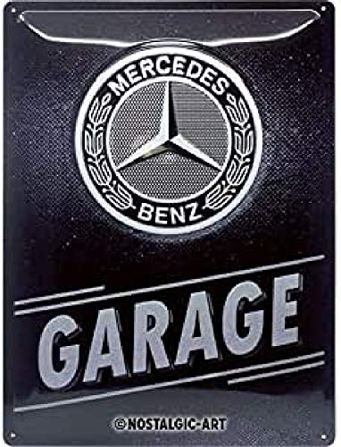 Nostalgic-Art Targa Vintage Mercedes-Benz – Garage – Idea regalo per amanti di accessori per auto, in metallo, Design retro, 30 x 40 cm