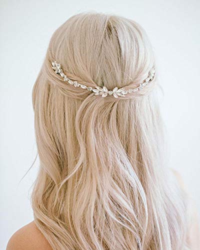 Simsly Bride - Cerchietto da sposa per capelli, con cristalli, per donne e ragazze