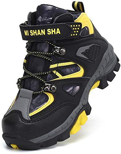 Mishansha Ragazzi Scarpe da Trekking Stivali da Escursionismo Bambini Boots Calore Foderato Stivali Invernali Mikado Giallo Gr.26