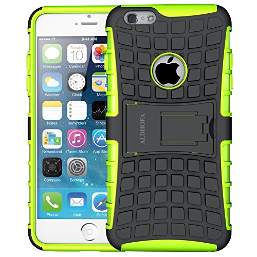 ALDHOFA Cover iPhone 6, Cover iPhone 6s, Doppio Strato a Ibrida Phone Caso per Apple iPhone 6/6S-Verde