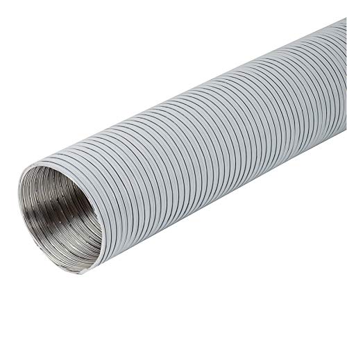 Tubo flessibile in alluminio, Ø 100 mm, lunghezza 1,5 m, colore: bianco