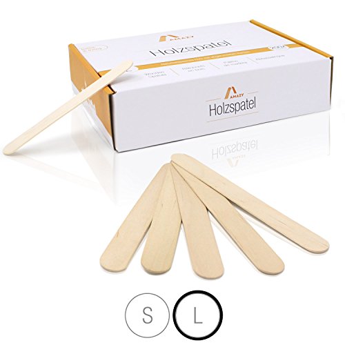 Bastoncini di legno naturale (Set di 200 stecchi ) – stecco legno per gelato, ghiacciolo, ceretta, bricolage lavoretti artigianali, torte e decorazioni (Grande|150x18 mm)