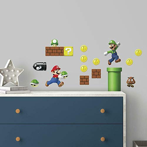 RoomMates, Adesivo da Parete, Motivo: Super Mario, Multicolore (Bunt)