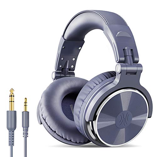 OneOdio Over Ear Headphone Cuffie per basso cablate da studio con driver da 50 mm, cuffie pieghevoli con shareport e microfono per il monitoraggio della registrazione DJ Mixing Guitar PC TV (Blue Fog)