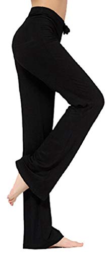 NB - Pantaloni della tuta da donna, con coulisse, per yoga, corsa, jogging Nero  M