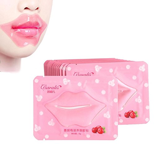 Lip Mask, 20Pcs Cranberry Crystal Natural Collagen Esfoliante Moist Idratante Lip Beauty Care