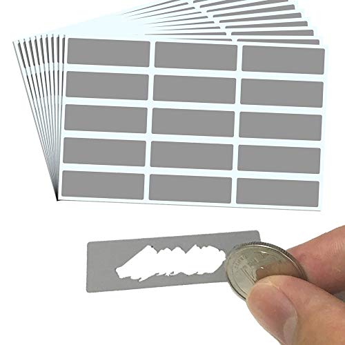 150 pezzi, Gratta e Vinci Adesivo Etichette, Scratch Sticker - 48 x 15mm, Grigio Rettangolo