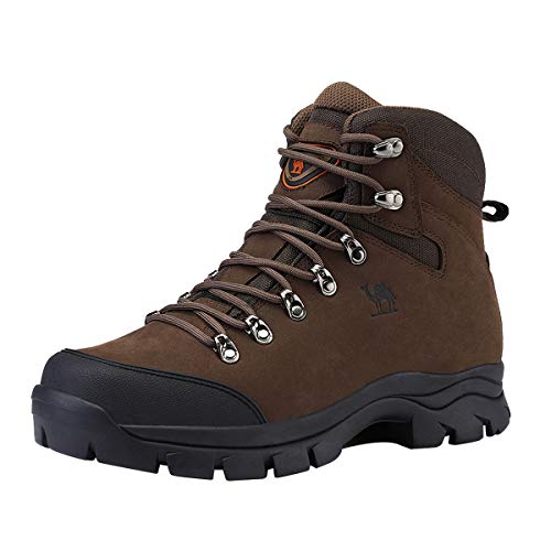 Scarponi Trekking Uomo, Stivali da Escursionismo Alti Scarpe da Trekking Impermeabili da Uomo (Nero, Marrone 41-47)